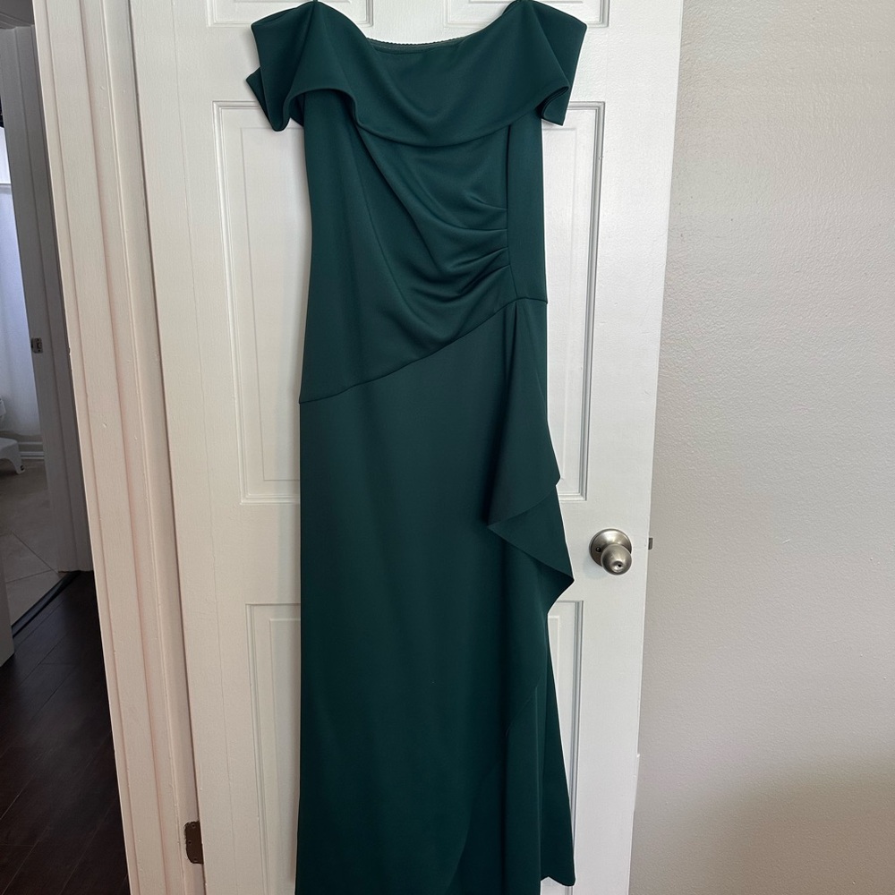 Ruffled Off-The-Shoulder Gown